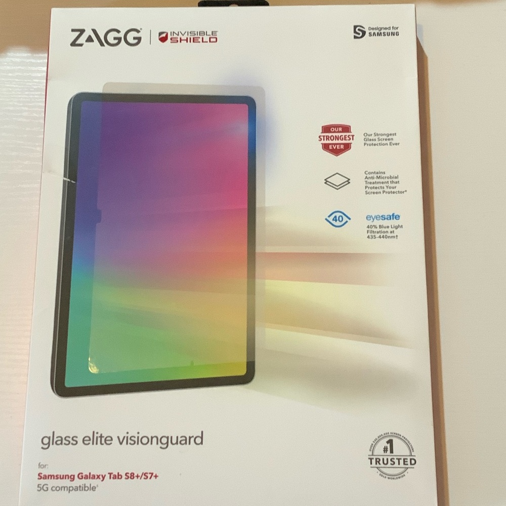 ZAGG Glass Elite VisionGuard Screen Protector for Samsung Galaxy Tab S8+ - Clear